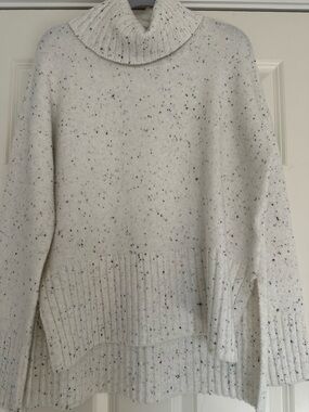 Rachel Zoe Cream Speckled Turtleneck Sweater